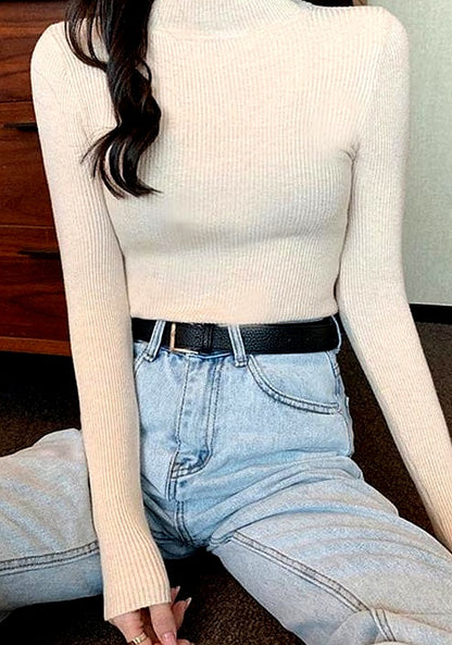 Women’s Polo Neck High Collar Top