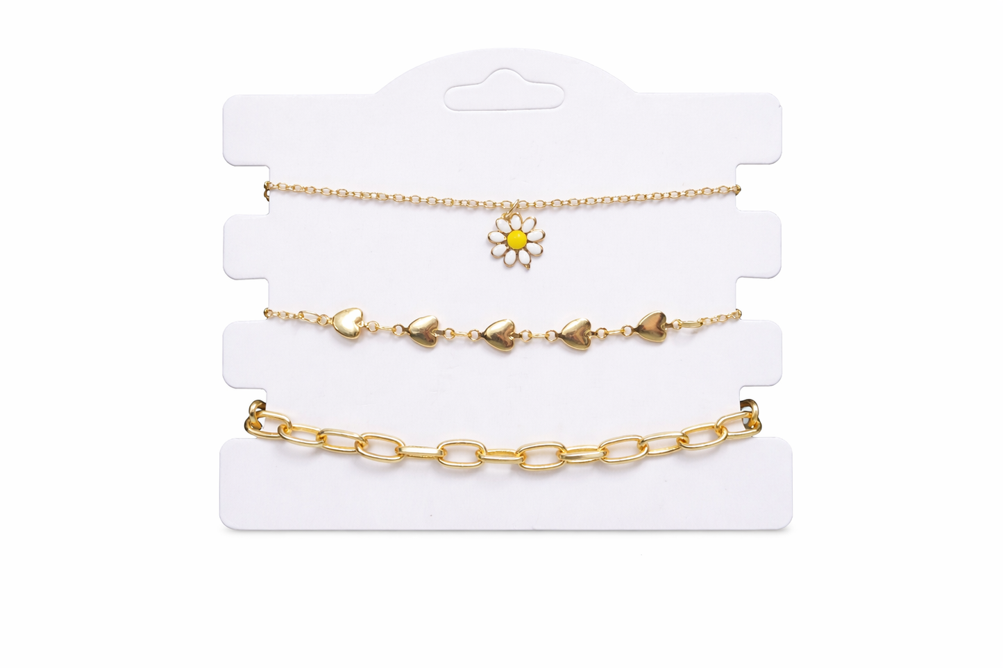 Golden Bloom Charm Bracelet Set