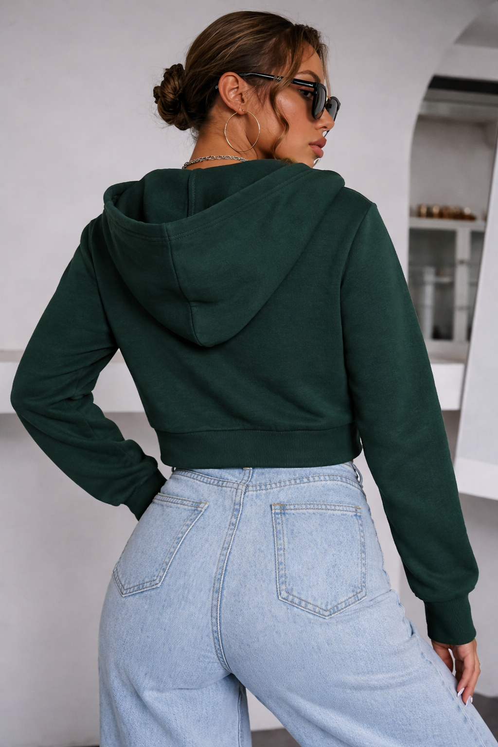 Forest Chic Crop Hoodie